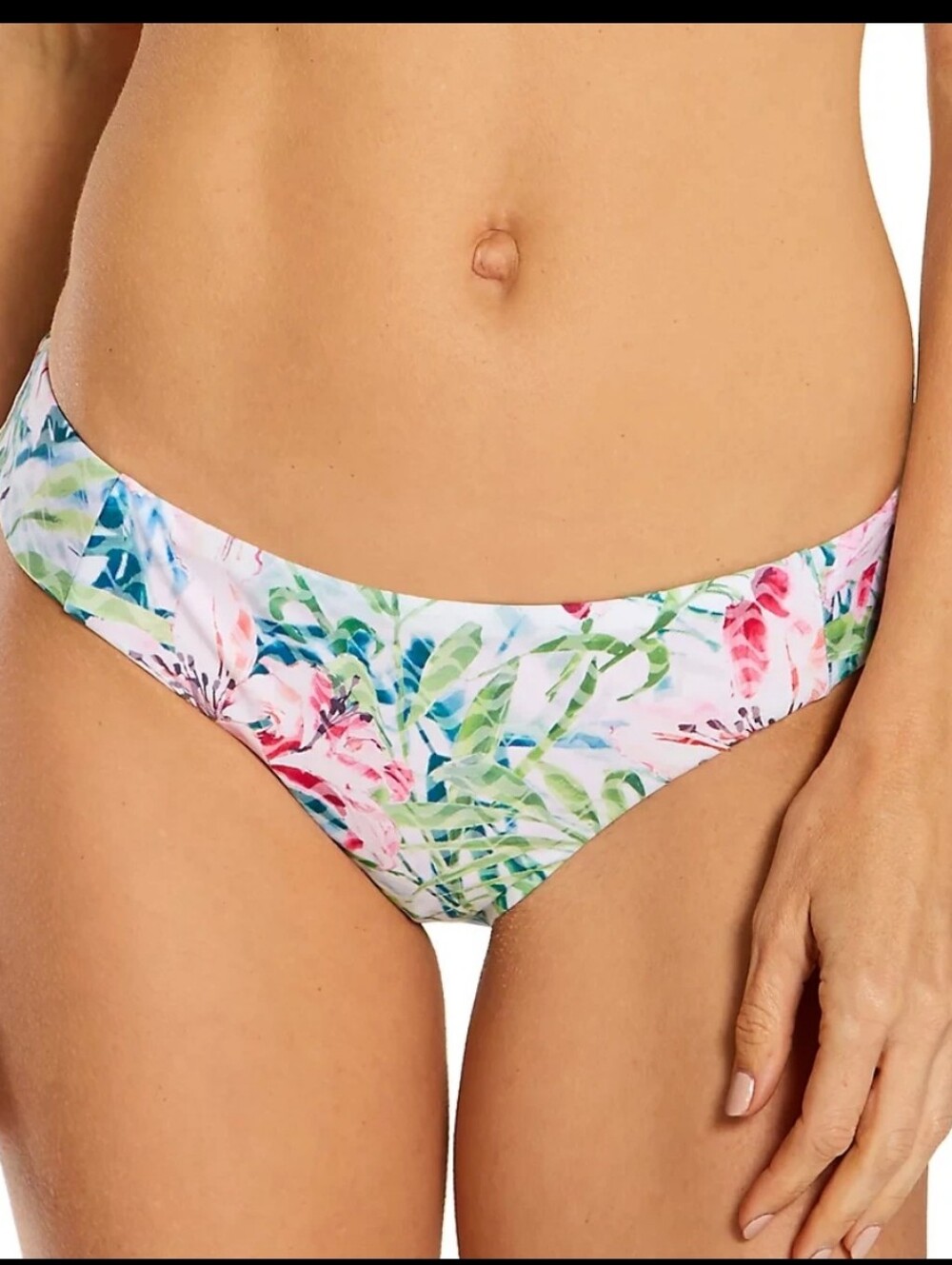BECCA Tropical Floral Low-Rise Bikini Bottom Size L